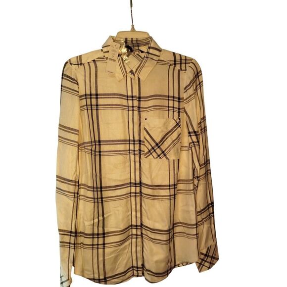 White House Black Market White Long Sleeve Button Down Blouse - size 4 - Picture 1 of 5